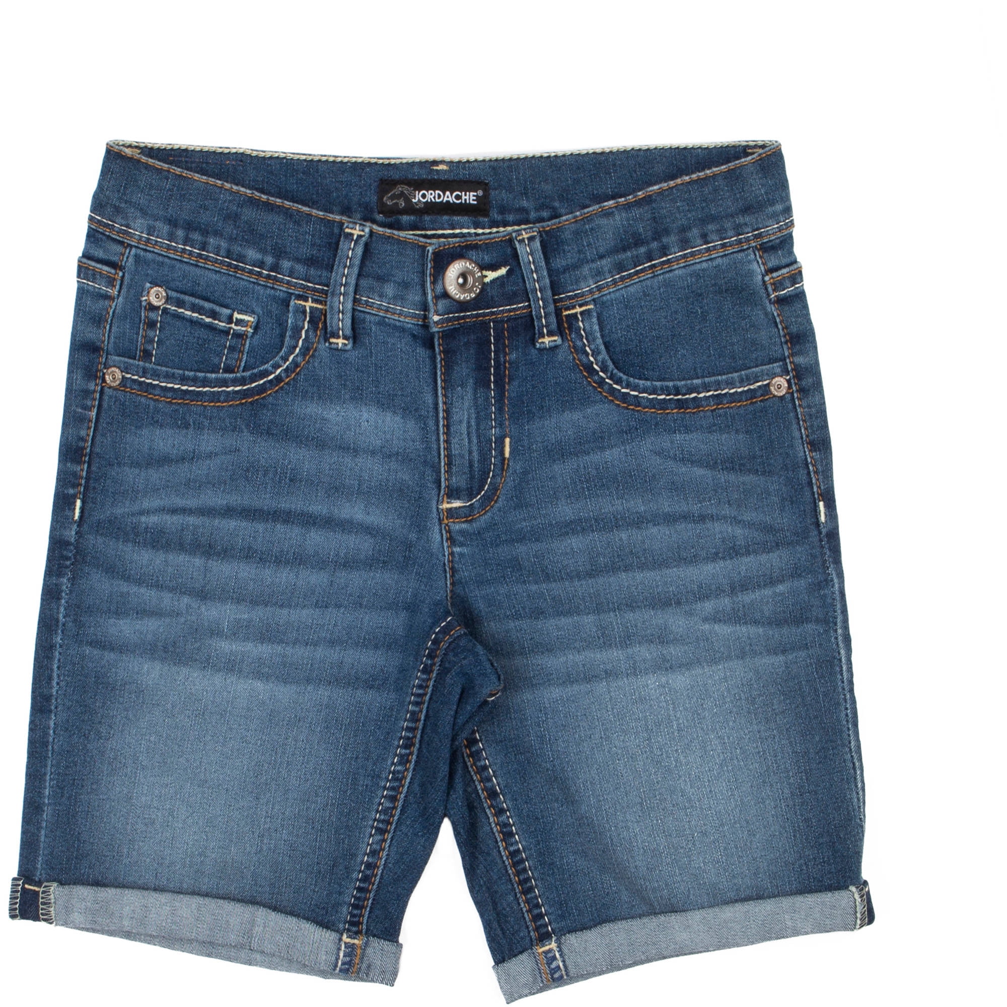 Jordache Girls' Roll Cuff Bermuda Denim Shorts