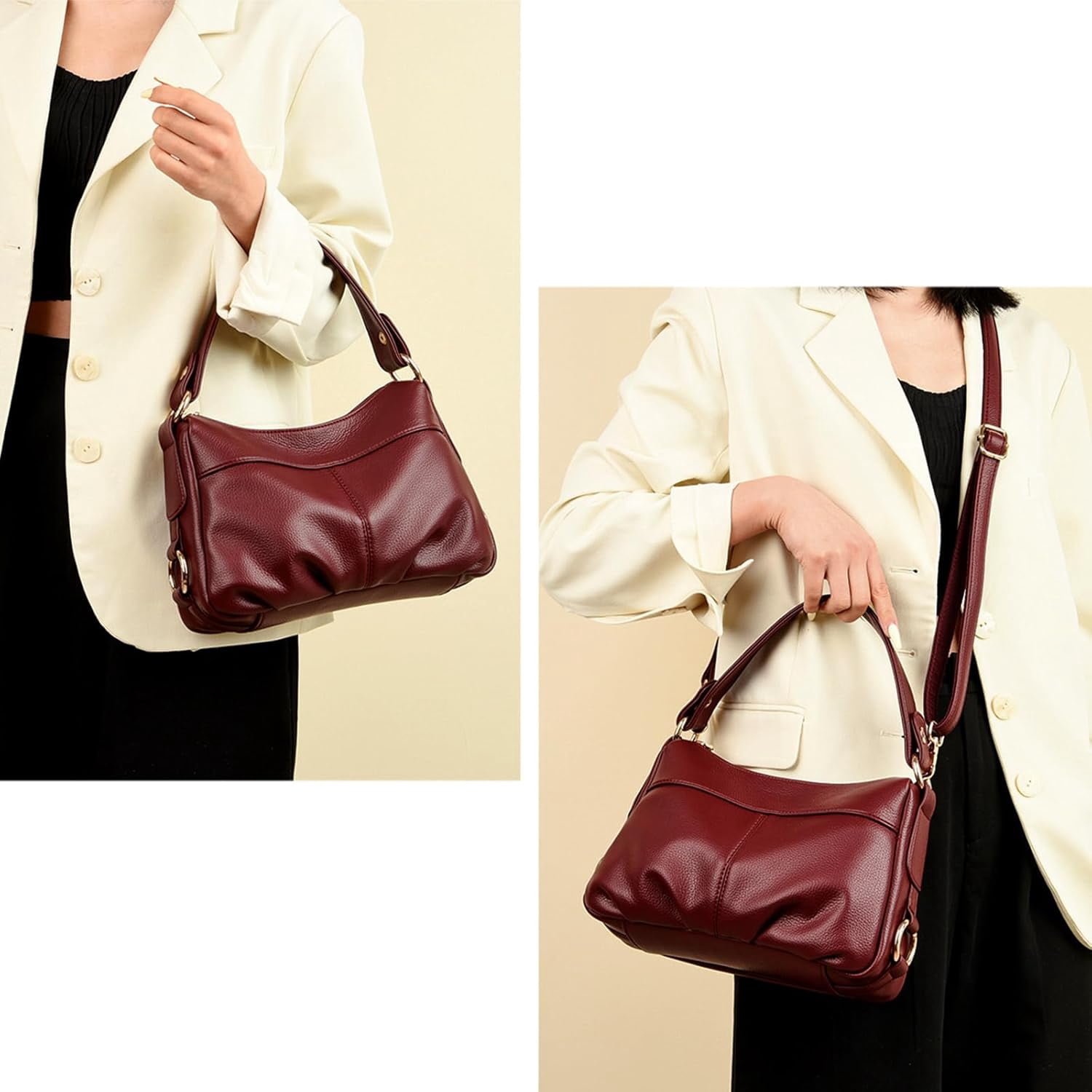 Hobo Bags for Women PU Leather Crossbody Purses Trendy Shoulder Handbag Tote Bag Satchel Bag
