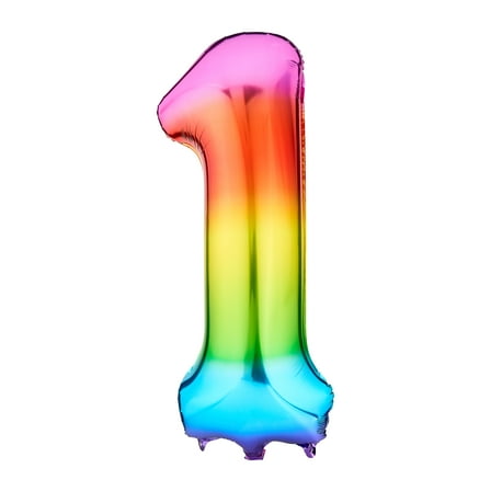 34" Rainbow Ombre Number 1 Foil Balloon, by Way To Celebrate