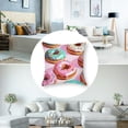 thumbnail image 5 of Colorful donut pillowcase watercolor painting donut candy decoration children's cushion cover, youth adult theme warm home bed soft cushion cover  1 Set of 2, Various Sizes, 5 of 7