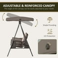 thumbnail image 4 of Outsunny 3-Seat Patio Swing w/ Tilt Canopy, Cushions & Cup Tray, Brown, 4 of 10