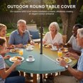 thumbnail image 3 of Round Outdoor Tablecloth with Umbrella Hole and Zipper, Orange Yellow Green Ombre Tablecloth with Elastic Waterproof, Modern Art Aesthetics Abstract Patio Table Covers for 31" - 35" Pool Tables, 3 of 9