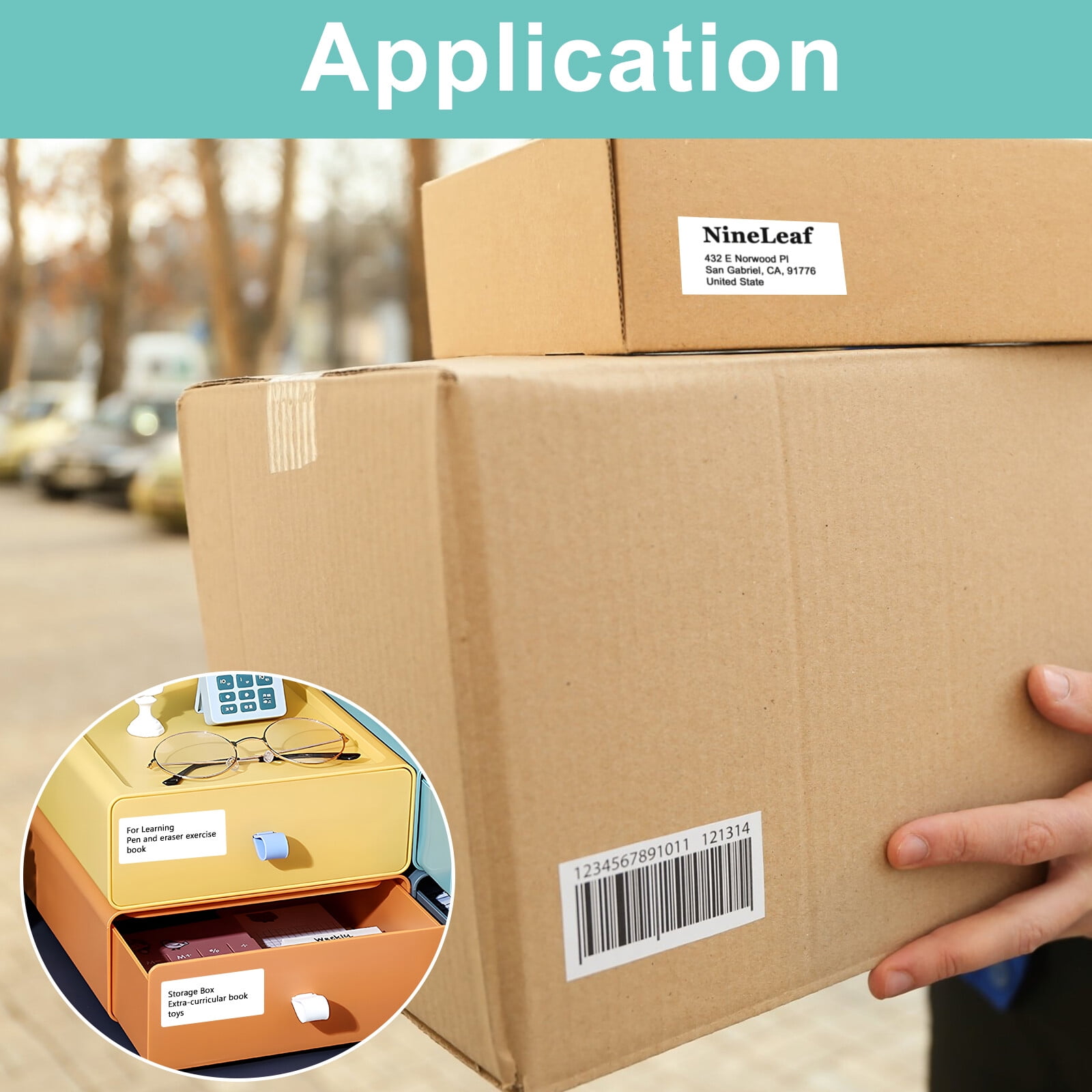 NineLeaf 2 Rolls Compatible for Brother DK-1209 1.1 in x 2.4 in Die-Cut Address & Barcode Labels, 800 Labels Per Roll