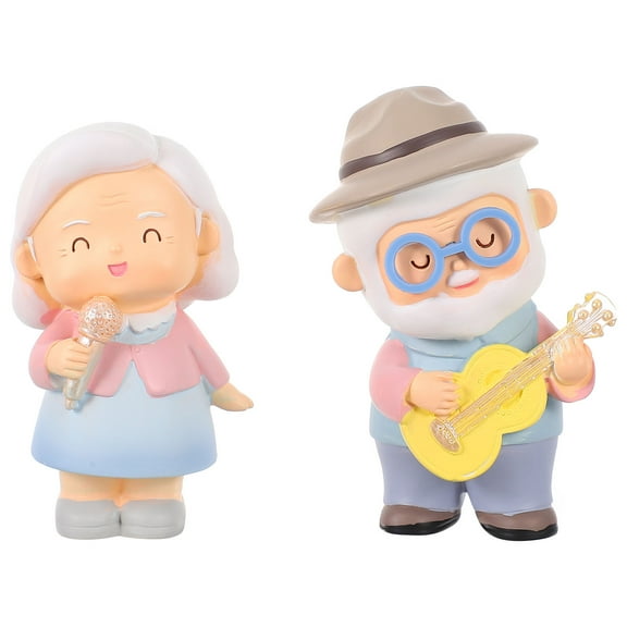 MLINS  Old Man and Woman Figurine Elderly Couple Figurines Valentines Day Bride Lovers