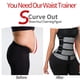 thumbnail image 3 of Entrenador de cintura para mujer, 3 correas, corsé de entrenamiento para control de cadera, cinturón de sauna, ropa moldeadora de belleza corporal, protección deportiva de cintura, 3 of 5