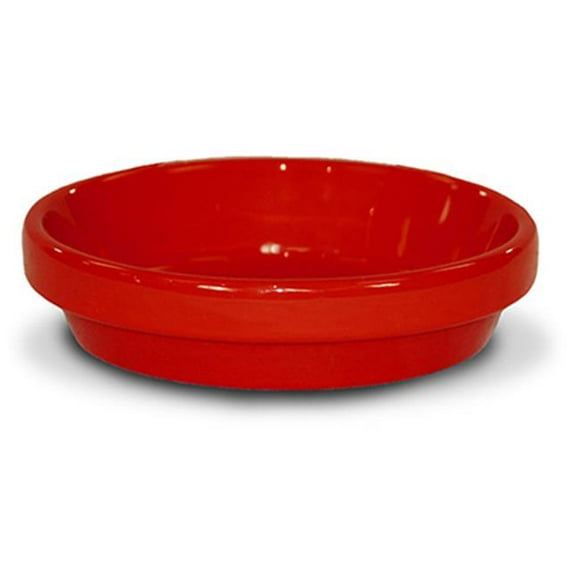 7.75 x 1.75 in. Powder Coated Ceramic Saucer&#44; Red - Pack of 10