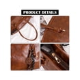 thumbnail image 5 of Deago Vintage Shoulder Bags for Women Y2k Fall Purse Top Handle Hobo Handbag PU Leather Tote Bag with Cute Pendant (Brown), 5 of 8
