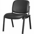 thumbnail image 6 of Lorell LLR84595 Deluxe Leather 4-Leg Guest Chair with Armless Leather & Plywood Seat - Black, 6 of 7