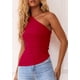 thumbnail image 3 of Top PRETTYGARDEN Mujer Verano 2025 Y2K Un Hombro Rojo, 3 of 6