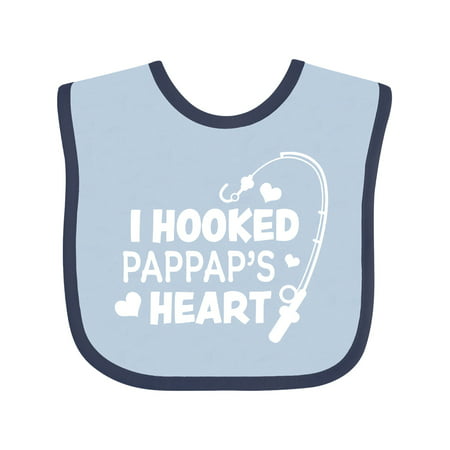 

Inktastic I Hooked Pappap s Heart with Fishing Rod Gift Baby Boy or Baby Girl Bib
