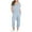Light Blue, variant on Womens Overalls Loose Fit V Neck Plus Size Jumpsuits Summer Baggy Wide Leg Capri Pants One Piece Jumpsuit with Pockets Navy S