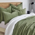 thumbnail image 6 of EVERGRACE Luxury Velvet Quilt Set King Size 3 Piece, Soft Cross-Stitch Velvet Comforter Set with Pillow Shams, Lightweight Coverlet Bedspread Bedding Set for All Seasons, Loden Green, 6 of 8