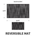 thumbnail image 7 of VUNATE Outdoor Rug Carpet 9'x12' Waterproof Reversible Patio Rug Portable Modern Abstract Indoor Outdoor Rug Plastic Straw Rug for RV Camping Garden Picnic Deck Backyard Porch Decor Black and Gray, 7 of 7