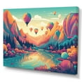 thumbnail image 2 of Designart "Hot Air Balloons Take Off In The Mountains I" Landscape Mountains Wall Decor, 2 of 5