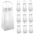 thumbnail image 1 of Pack of 10 Wine Cooler Bag Ice Bag Transparent PVC Portable Wine Bottle Cooler Bag Champagne Ice Bag with Handle, 1 of 5
