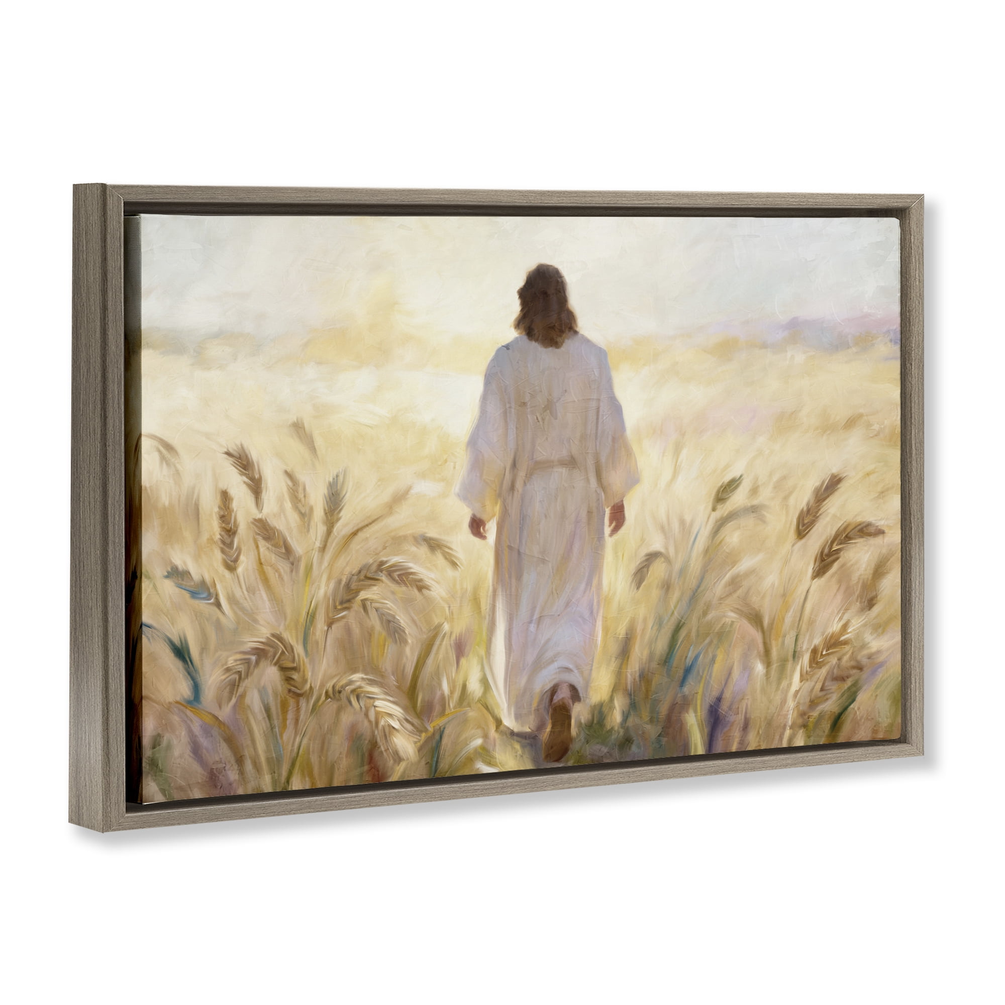 Stupell Industries In His Steps Walking Faithfully Brown Framed Floater Canvas Wall Art, design by Kim Allen