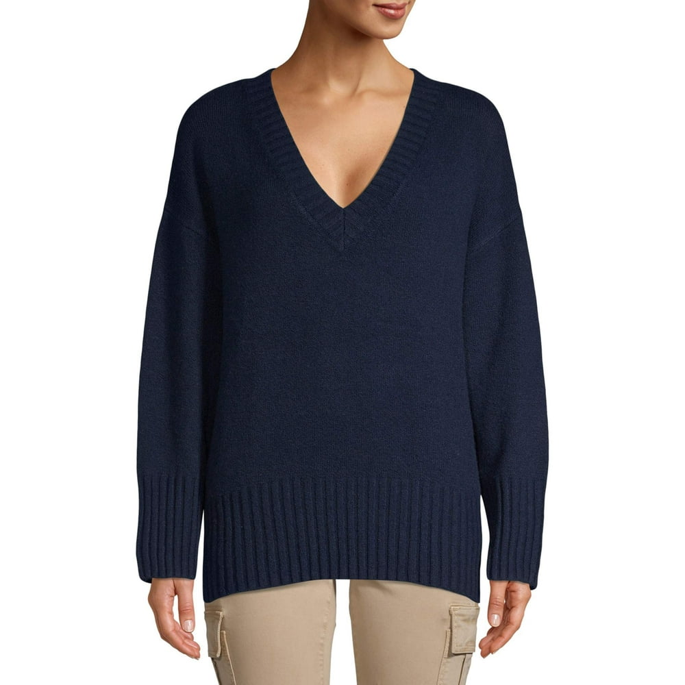 Scoop - Scoop Slouchy V-Neck Sweater Women's - Walmart.com - Walmart.com