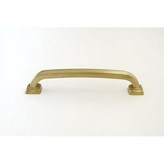 Hamilton Bowes Satin Brass Cabinet Hardware Pull Handle 128mm / 5" Center to Center Modern Gold Vibrant Amber