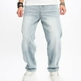 thumbnail image 6 of Kakii Men's Wide-Leg Jeans Straight Leg Carpenter Denim Pants Loose fit Trousers, 6 of 8