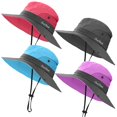 thumbnail image 2 of Chapeau de soleil à queue de cheval pour femmes, Protection UV d'extérieur, maille pliable à large bord, pour la plage, la pêche, l'été, 2 of 6