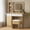Natural, variant on M optimized Vanity Desk with Mirror and Lights, Power Outlets Makeup Table with Drawers & Cabinet, Storage Stool, Dressing Table for Bedroom