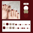 thumbnail image 3 of Fofosbeauty 24pcs Square Toe Fake Acrylic Press-on Nails for Girls Women,Red Champagne Full Diamond, 3 of 9