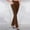 Brown, variant on Women'S Knitted Pants Solid Color Hight Waist Elastic Waist Curvy Micro Pull Slim Flare Trousers Pink XXL