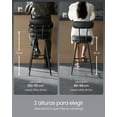 thumbnail image 5 of VASAGLE EKHO Collection - Bar Stools Set of 2, Swivel Counter Bar Stools with Backs, Synthetic Leather with Stitching, Mid-Century Modern, 30'' Tall, 5 of 5