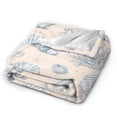 thumbnail image 4 of Coastal Seashell Pattern Throw Blanket, Vintage Ocean Shell and Starfish Decorative Blanket for Sofa Couch Bed 50x40, 4 of 6