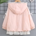 thumbnail image 5 of YunPes Girls Hooded Jacket Ruffle Lace Trim Zip-Up Windbreaker Coat Mesh Inner Lightweight Cozy Fall Cute Outerwear for Kids, 5 of 6