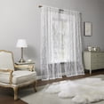 thumbnail image 4 of No. 918 Lillemor 2-pack Vintage Floral Lace Sheer Rod Pocket Curtain Panel Pair, White, 50"W x 84"L (2 Panels), 4 of 6