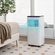 10000 BTU 3-in-1 Portable Air Conditioner, Cool Fan Dehumidifier with Remote & LED Control, 2 Fan Speeds, 24H Timer, 51dB Quiet, with Wheels & Installation Kit