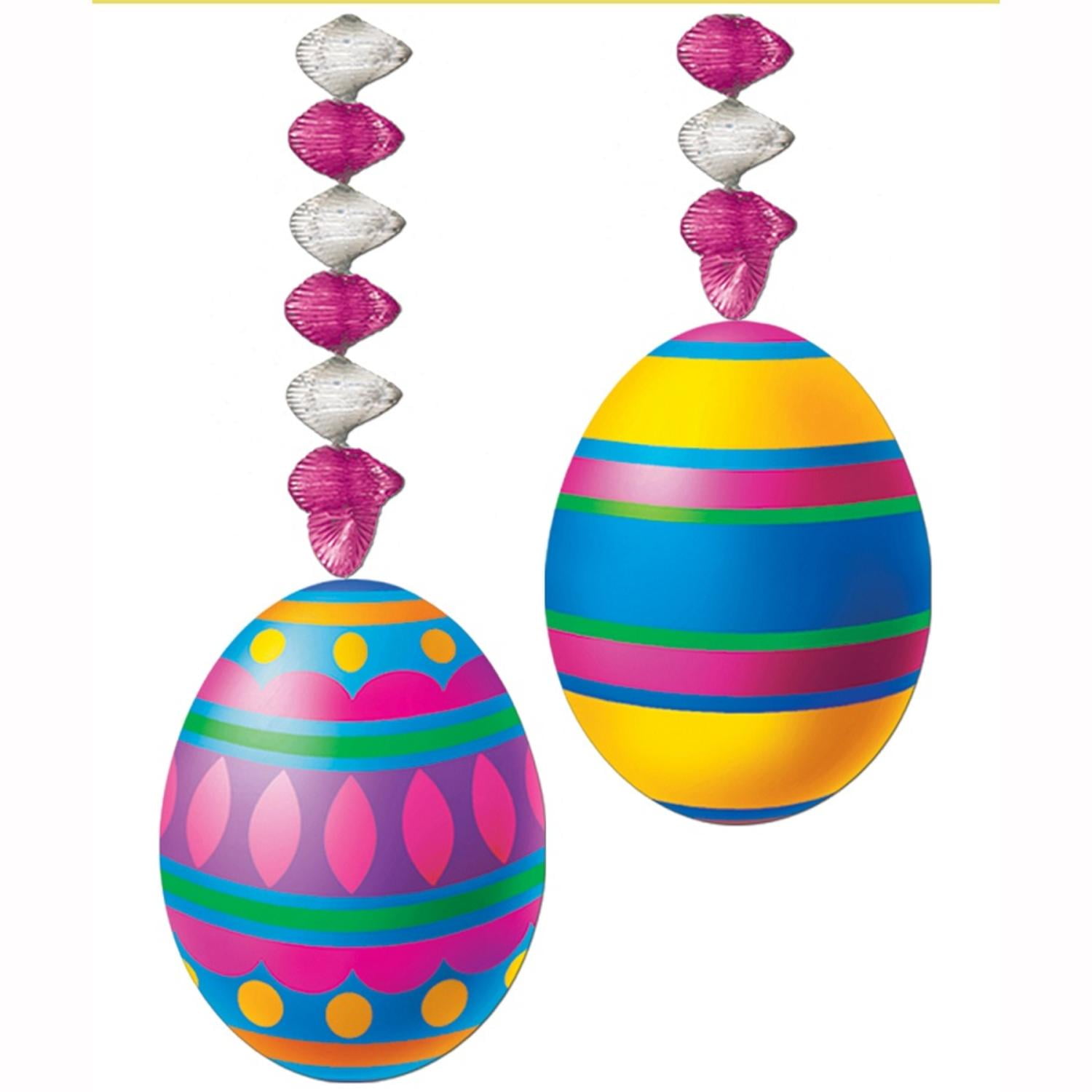 Pack of 24 Multi-Color Easter Egg Danglers Party Decorations 30" by Party Central