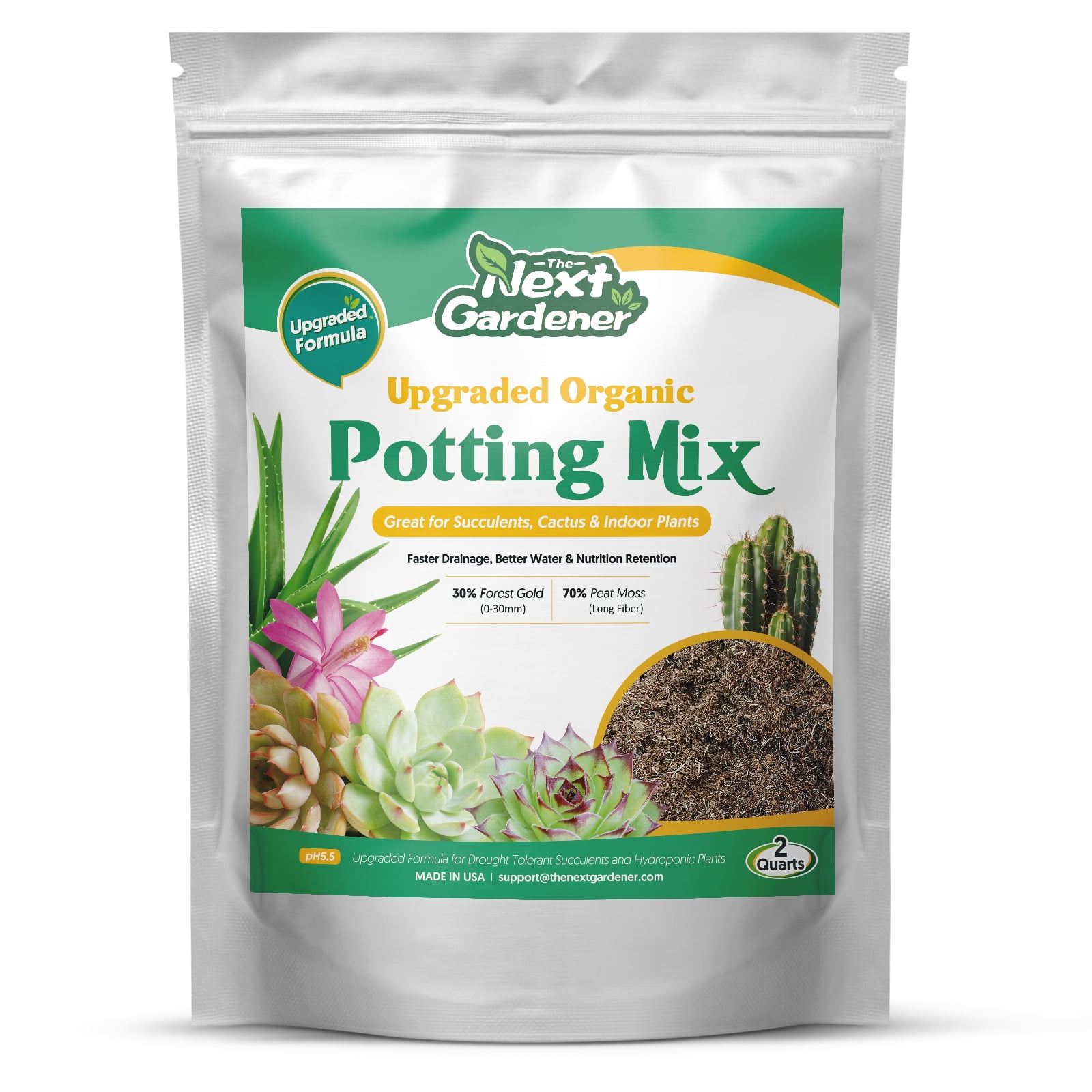 Upgraded Organic Potting Mix Top Soil, Faster drainage Nutrition Retention Great for Succulents Cactus Herbs Indoor Plants, New Arrival