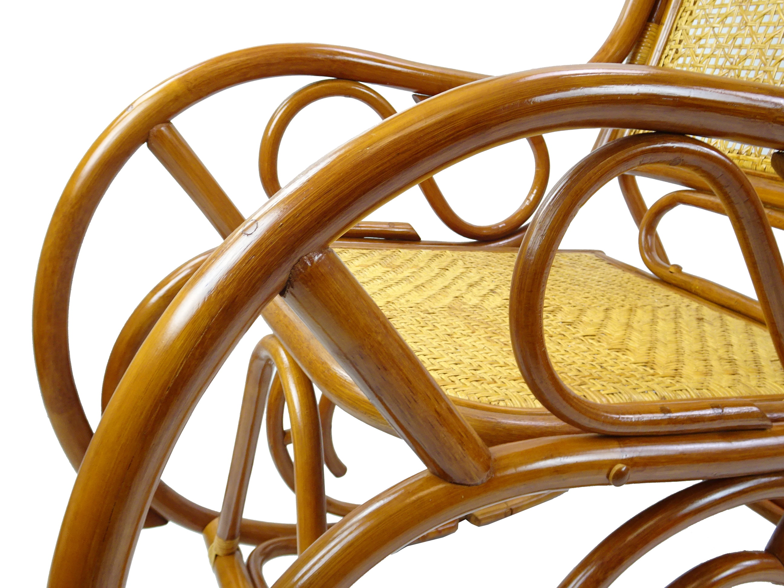 Wickerix Milano Rocking Chair, Natural Rattan Wicker Hadmade, ECO, Colonial Color
