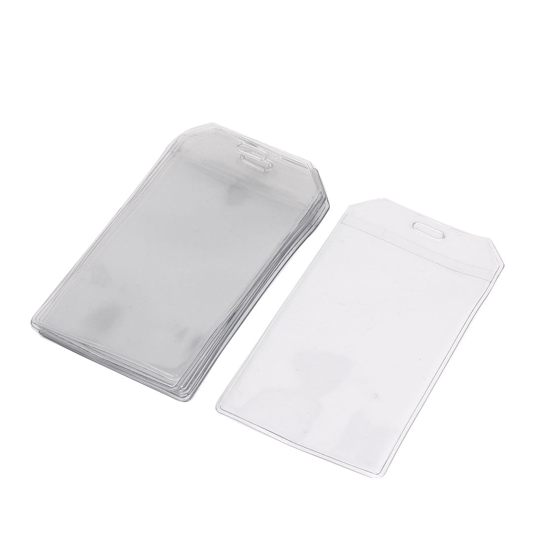 10pcs Soft Plastic Name Tag School ID Work Badge Card Holder Clear