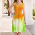 thumbnail image 2 of Ruyang Teen Girls A Line Midi Dresses Tie-dyed Ruffle Hem Crewneck Sleeveless Tank Dresses Summer Boho Beach Sundress, 2 of 4