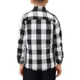 thumbnail image 4 of KISSMODA Boys Casual Button Down Shirts Kids Long Sleeve Plaid Blouses Shacket Jacket 7-15 Years, 4 of 6
