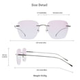 thumbnail image 4 of LifeArt Pure Titanium Frame Glasses/Blue Light Blocking Reading Glasses, Reduce Eyestrain, Stylish for Men and Women(Grey,+3.50 Magnification), 4 of 5