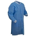 thumbnail image 2 of Extra-Safe, Thigh Length Disposable SMS 3 Pocket Lab Jacket Elastic Knit Wrist & Collar, Ceil Blue, Size X-Large - Pack of 20, 2 of 3
