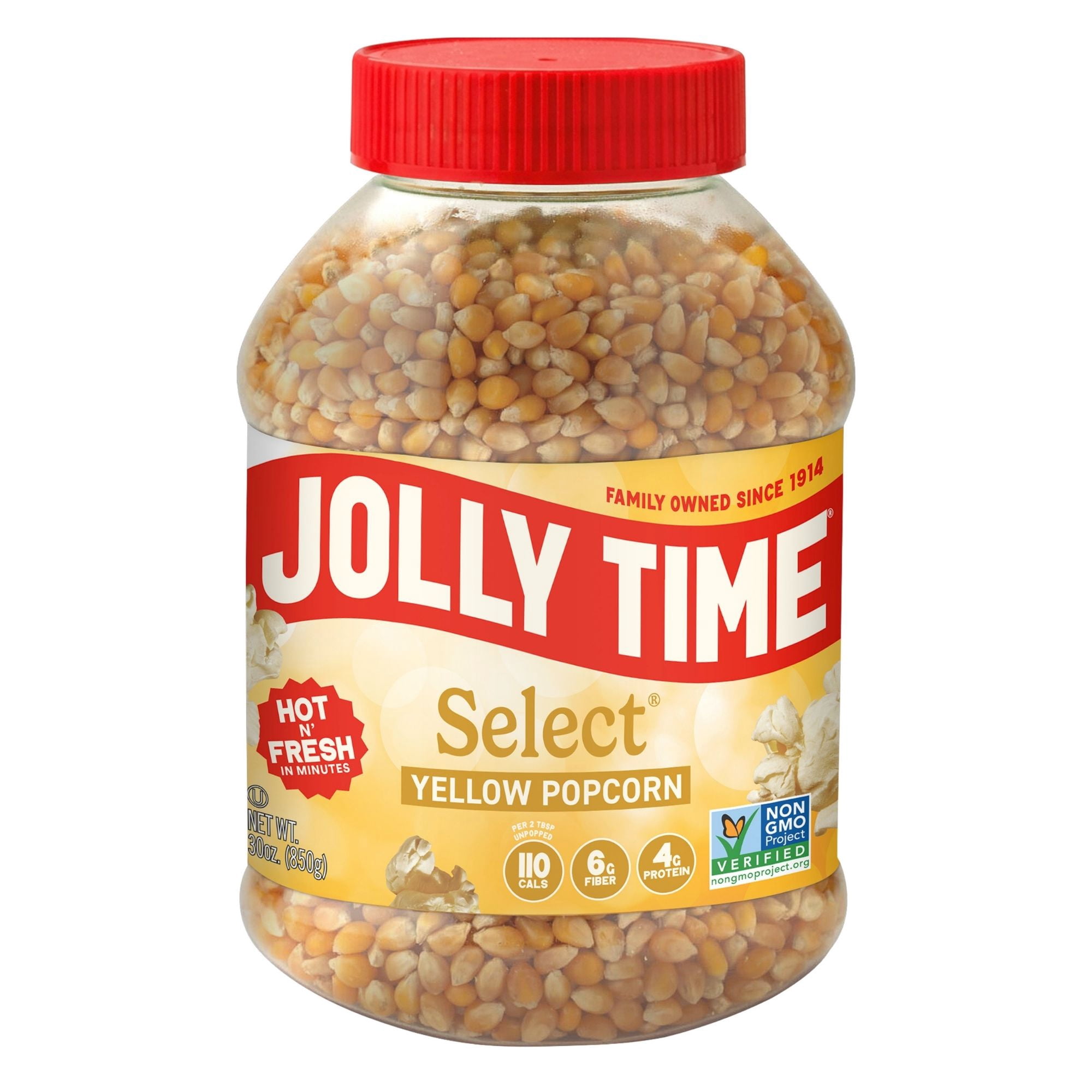 JOLLY TIME Select Premium Yellow Popcorn Kernels 30 oz. Gluten-Free, non-GMO, and Whole-Grain. Natural Popcorn Kernels