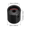 thumbnail image 2 of Stereo Knob, 25*6*25 mm Aluminium Alloy, Volume Control Knobs, Black 1pcs, 2 of 4