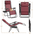 thumbnail image 4 of Alden Design 2pcs 26in Foldable Outdoor Zero Gravity Chair with Cupholder/Pillow, Burgundy, 4 of 11