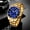 Gold shell blue surface steel belt, variant on Men's quartz watch, Submariner-style men's watch, quartz wristwatch, men's watch, fashionable trendy business watch, men's wristwatch