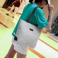thumbnail image 4 of Sywqhk Bolsos De Lona De Moda Para Mujer, Bolso De Hombro De Compras Grande Informal (Gris) Sywqhk Para estrenar, 4 of 7