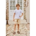 thumbnail image 5 of Arshiner Boys Linen Shorts with Elastic Waist Breathable Summer Beach Shorts for Kids, 5 of 6