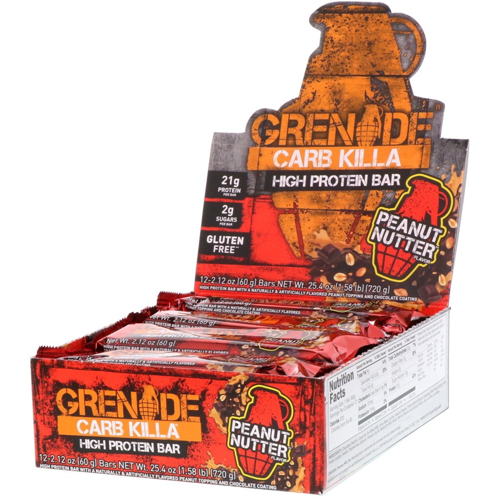 Grenade Carb Killa Bars Peanut Nutter 12 Bars 2 12 oz 60 g Each