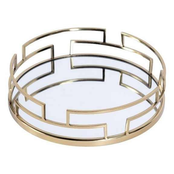 Butler Specialty Company Cecil  Mirrored Round Serving Tray - Polished Gold
