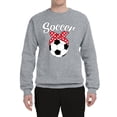 thumbnail image 2 of Wild Bobby, Cute Soccer Mom Ribbon Soccer Ball Gift Sports, Mother's Day, Unisex Crewneck Graphic Sweatshirt, Heather Grey, X-Large, 2 of 3