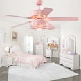 thumbnail image 5 of Funder 52-inch Pink Star & Crescent Childrens Room Lighted Ceiling Fan Remote Controlled, 5 of 5
